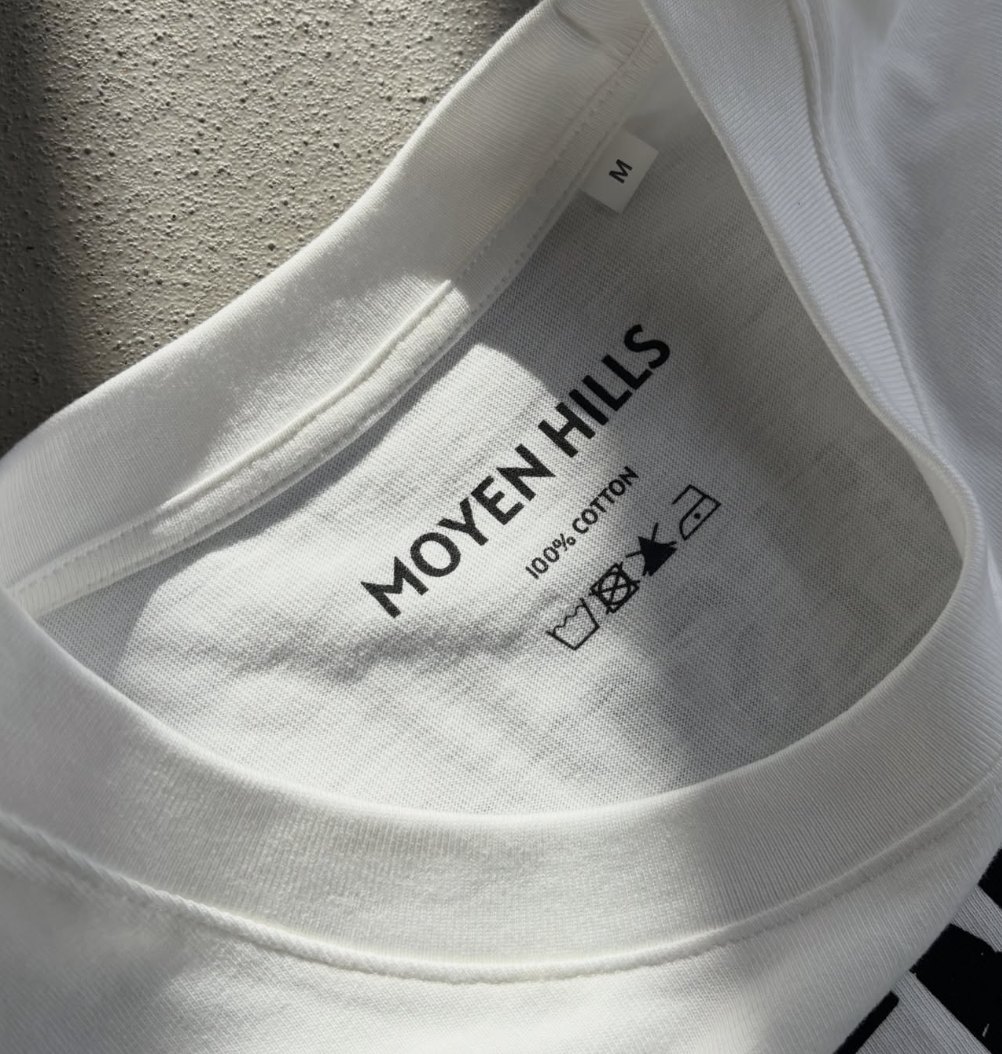 Printed neck label, 100% cotton